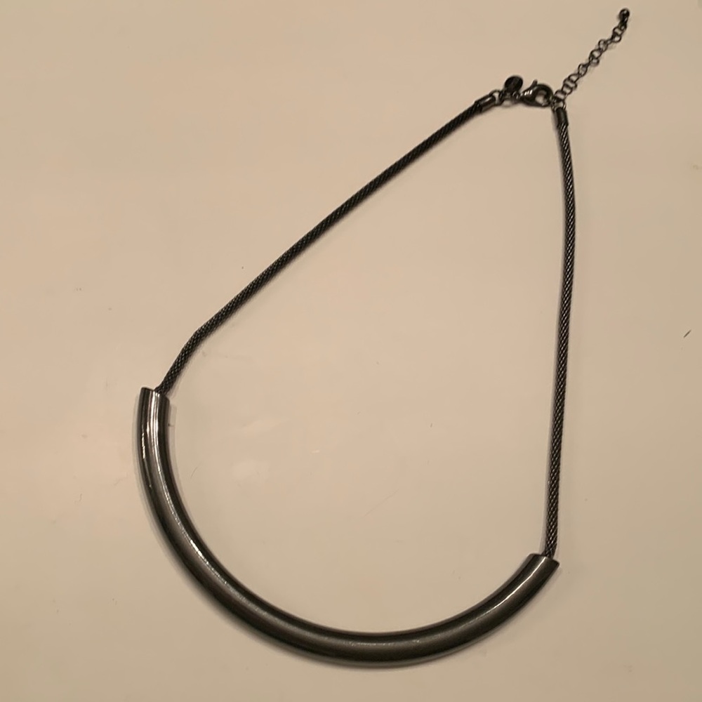 Metallic gray necklace